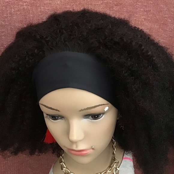 Kinky Synthetic Afro Headband Wig Curly Half Wig For Woman - Picture 6 of 11